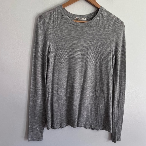 Marine Layer Striped Open Back Long Sleeve Top - Picture 1 of 8